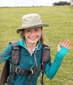 Holly pictured after her first solo flight