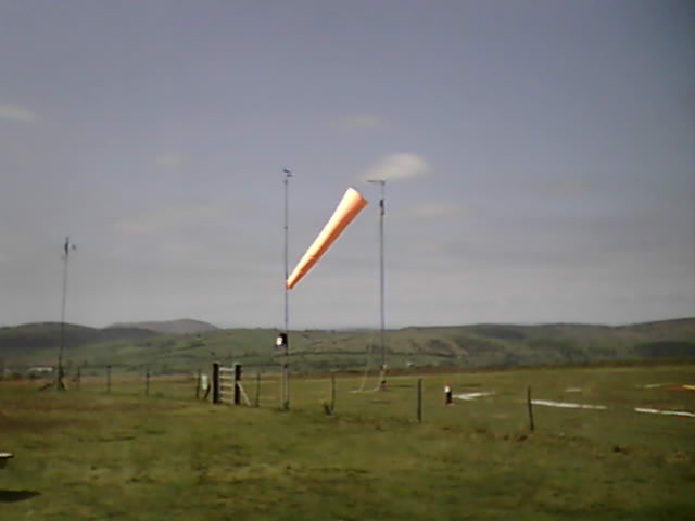 Pointing west to windsock